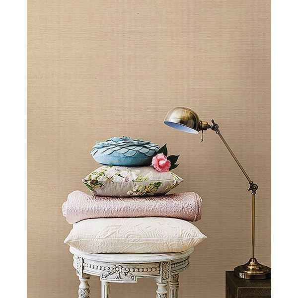 Rhona Peach Solid Grasscloth Wallpaper - York Wallcoverings - 566-44506 - York Wallcoverings Wallpaper