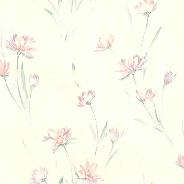 Veldt Lavender Chic Floral Wallpaper - York Wallcoverings - 436-37400 - York Wallcoverings Wallpaper