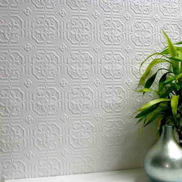Derby White Paintable Anaglypta Original Wallpaper - York Wallcoverings - 437-RD124 - York Wallcoverings Wallpaper