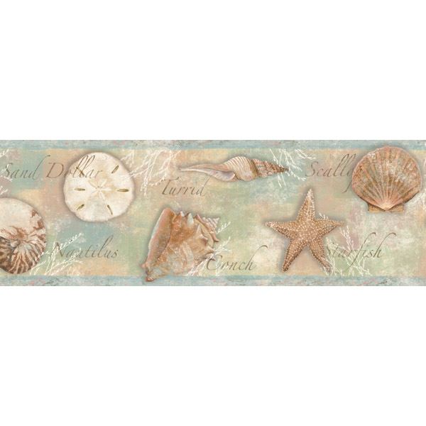 quinten-blue-seashells-toss-wallpaper-york-wallcoverings-bbc46051b - York Wallcoverings Wallpaper