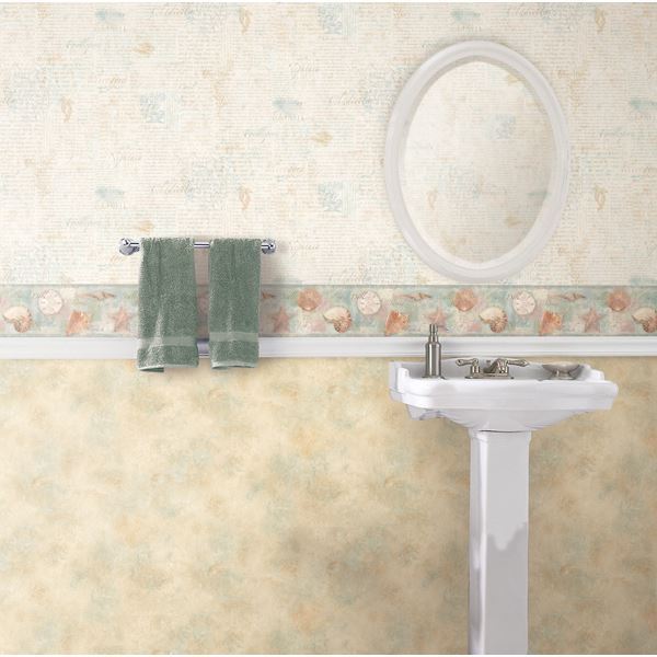 quinten-blue-seashells-toss-wallpaper-york-wallcoverings-bbc46051b - York Wallcoverings Wallpaper