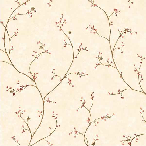 Felicia Rose Star Berry Vine Wallpaper - York Wallcoverings - PUR44034