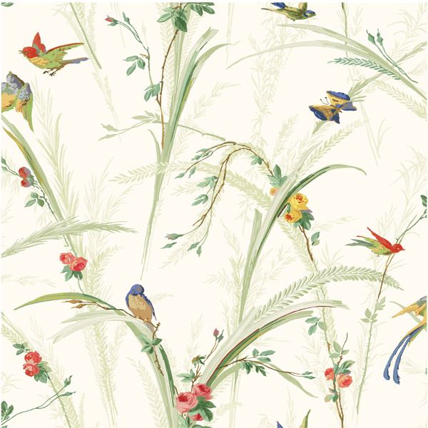 White Meadow Lark - York Wallcoverings - QE19321 - York Wallcoverings Wallpaper