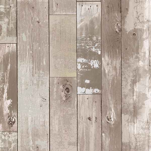 Heim Taupe Distressed Wood Panel Wallpaper - York Wallcoverings - 347-20132 - York Wallcoverings Wallpaper