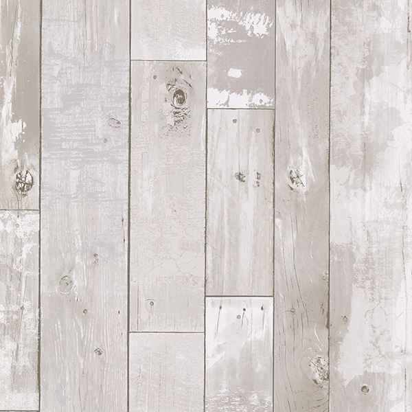 Heim White Distressed Wood Panel Wallpaper - York Wallcoverings - 347-20131