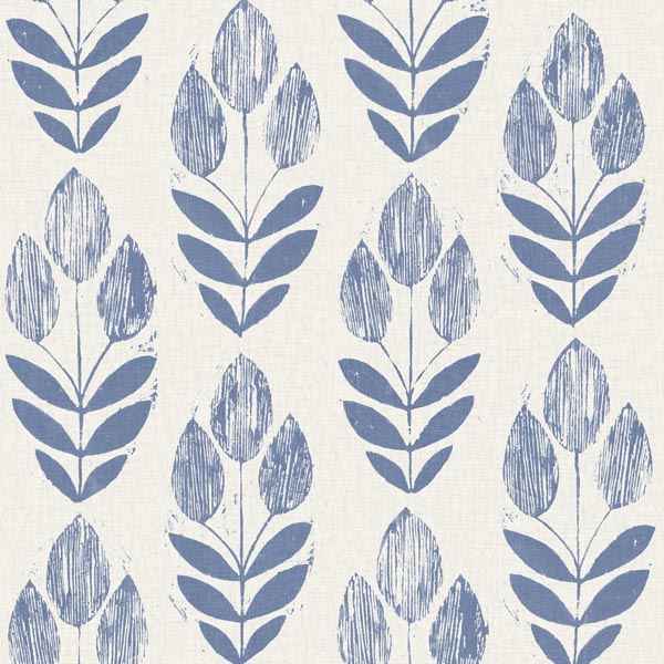 Scandinavian Blue Print Tulip Wallpaper - York Wallcoverings - 2535-20652