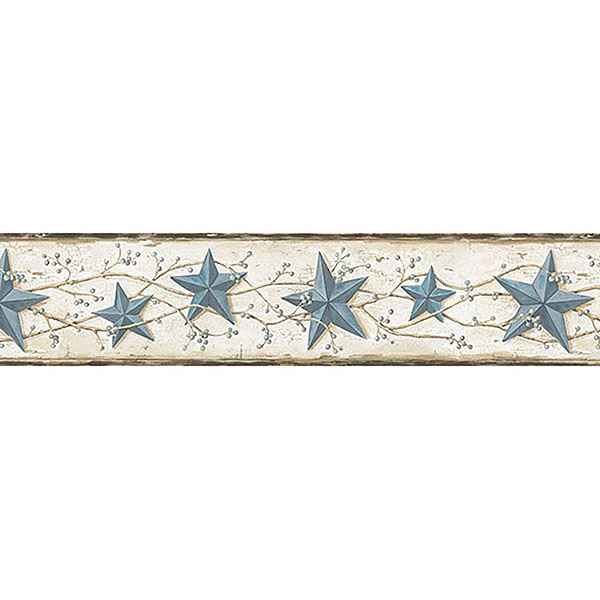 June Blue Heritage Tin Star Wallpaper - York Wallcoverings - CTR65366B