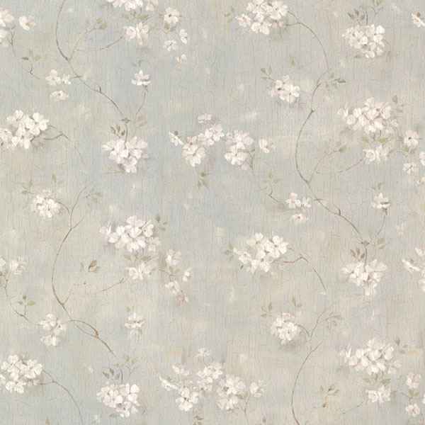 Dixie Aqua Floral Trail Wallpaper - York Wallcoverings - CTR44107 - York Wallcoverings Wallpaper