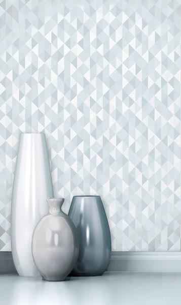 Ethan Silver Triangle Wallpaper - York Wallcoverings - 2603-20933 - York Wallcoverings Wallpaper
