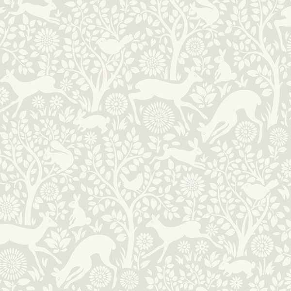 Anahi Light Grey Forest Fauna - York Wallcoverings - HAS01232 - York Wallcoverings Wallpaper