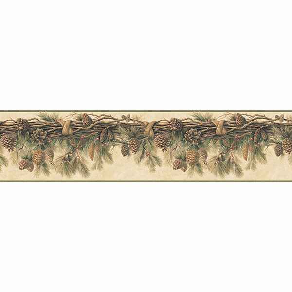 Wyola Olive Pinecone Forest Wallpaper - York Wallcoverings - TLL01391B - York Wallcoverings Wallpaper