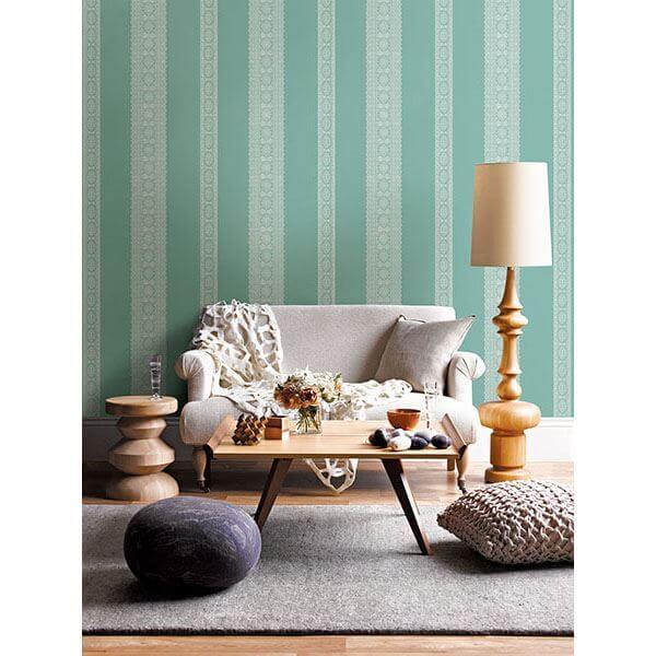 brynn-turquoise-paisley-stripe-wallpaper-york-wallcoverings-1014-001834 - York Wallcoverings Papel pintado