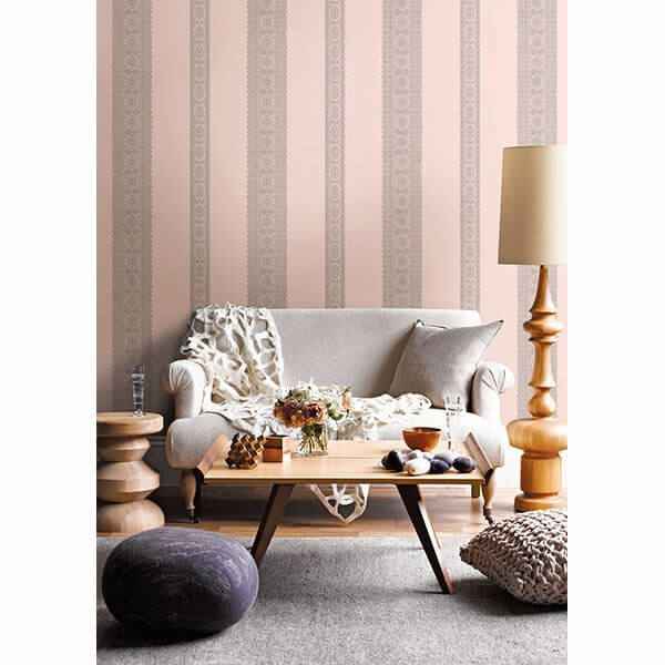 Brynn Grey Paisley Stripe Wallpaper - York Wallcoverings - 1014-001835 - York Wallcoverings Wallpaper