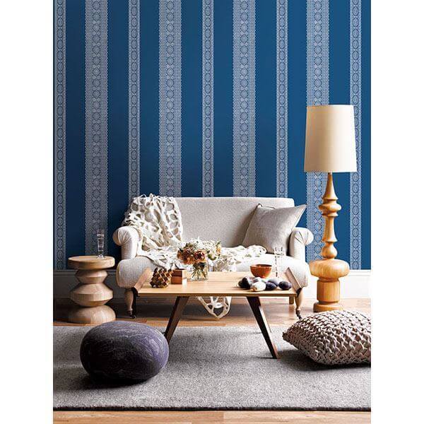 brynn-indigo-paisley-stripe-wallpaper-york-wallcoverings-1014-001832 - York Wallcoverings Papel pintado