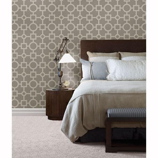 matrix-taupe-geometric-wallpaper-york-wallcoverings-2625-21810 - York Wallcoverings Papel pintado