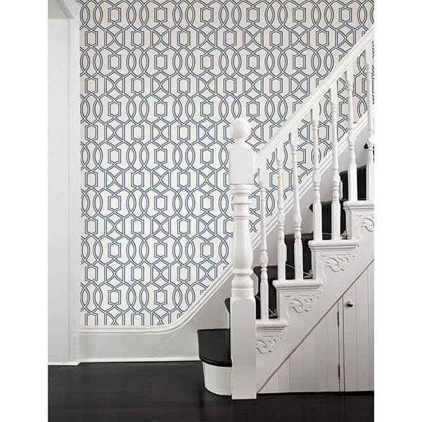 Quantum Blue Trellis Wallpaper - York Wallcoverings - 2625-21815 - York Wallcoverings Wallpaper