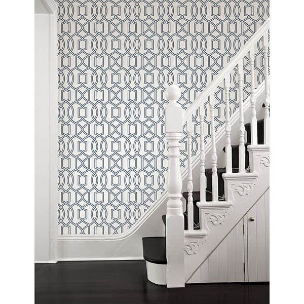 quantum-blue-trellis-wallpaper-york-wallcoverings-2625-21815 - York Wallcoverings Wallpaper