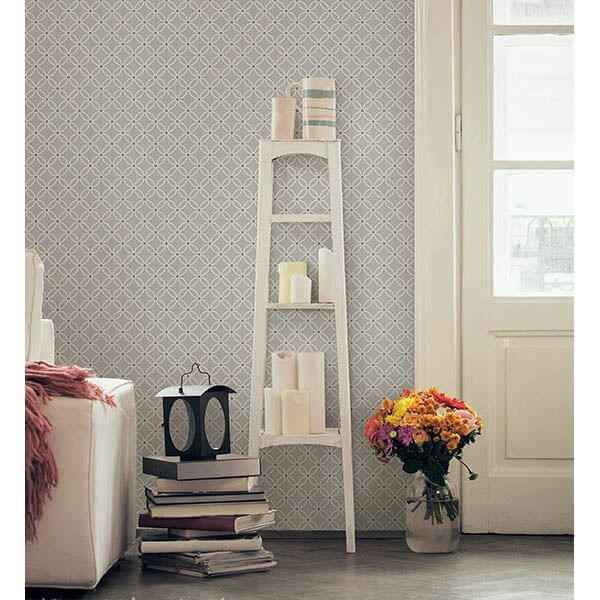 Kinetic Grey Geometric Floral Wallpaper - York Wallcoverings - 2625-21843 - York Wallcoverings Wallpaper