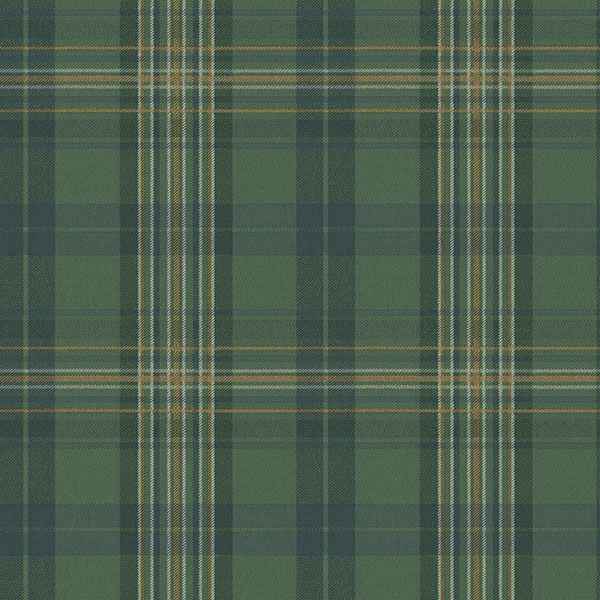 Austin Green Plaid Wallpaper - York Wallcoverings - MAN330212