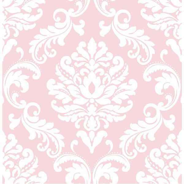 Pink Ariel Peel and Stick Wallpaper - York Wallcoverings - NU1397