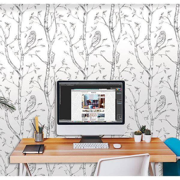 Grey Woods Peel & Stick Wallpaper - York Wallcoverings - NUS1412 - York Wallcoverings Wallpaper