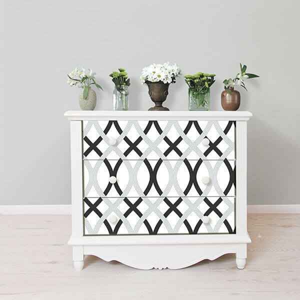 Black and Silver Lattice Peel and Stick Wallpaper - York Wallcoverings - NU1658 - York Wallcoverings Wallpaper