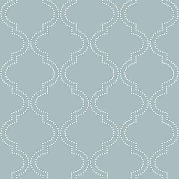 Slate Blue Quatrefoil Peel and Stick Wallpaper - York Wallcoverings - NU1826 - York Wallcoverings Wallpaper