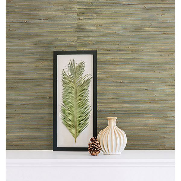 arina-turquoise-grasscloth-wallpaper-york-wallcoverings-2622-30249 - York Wallcoverings Wallpaper
