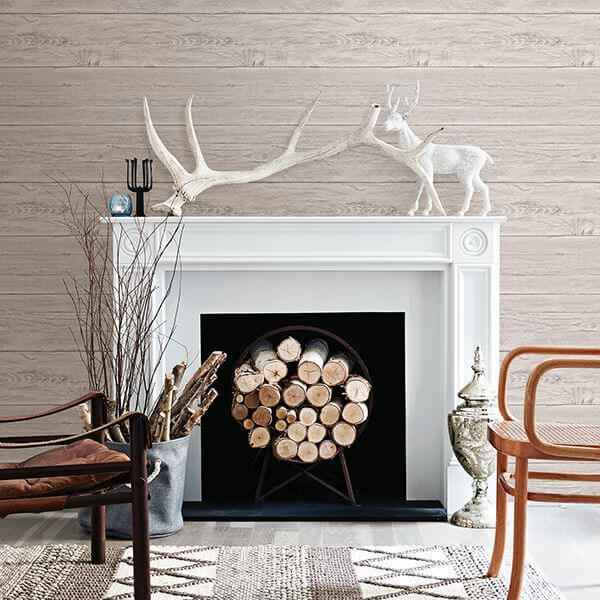 Grey White Washed Boards Wallpaper - York Wallcoverings - 2701-22323 - York Wallcoverings Wallpaper