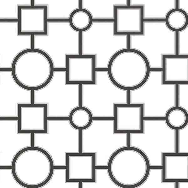 Geometric Black Prevost Wallpaper - York Wallcoverings - 2686-20274