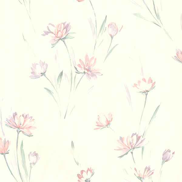 Floral Peach Harrie Wallpaper - York Wallcoverings - 2686-37400 - York Wallcoverings Wallpaper