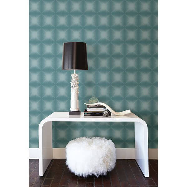 echo-teal-geometric-wallpaper-york-wallcoverings-2671-22435 - York Wallcoverings Papel pintado
