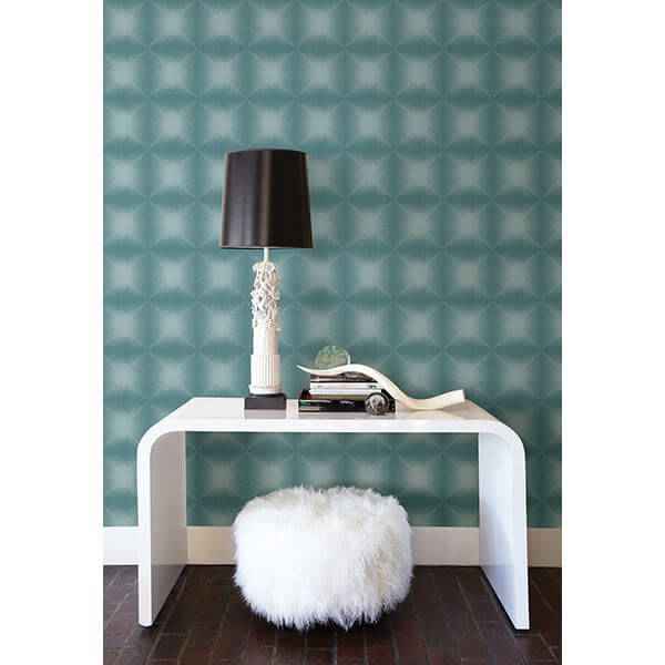 Echo Teal Geometric Wallpaper - York Wallcoverings - 2671-22435 - York Wallcoverings Wallpaper