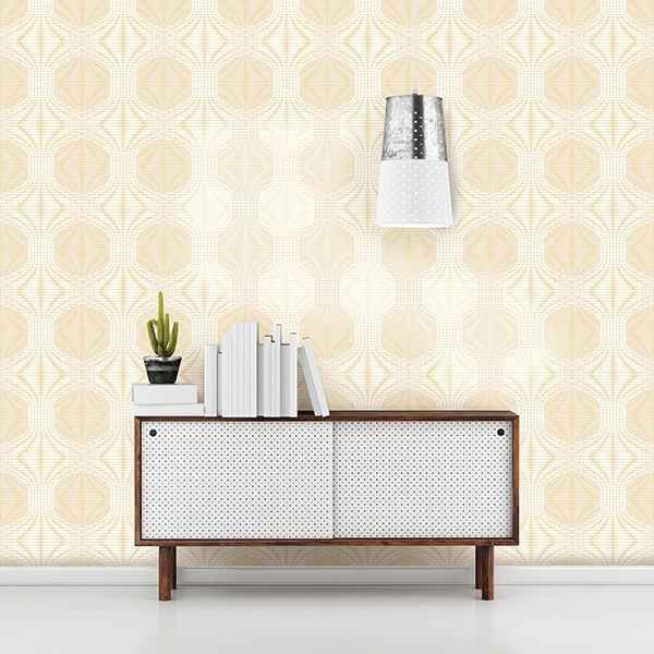 Optic Gold Geometric Wallpaper - York Wallcoverings - 2697-22633 - York Wallcoverings Wallpaper