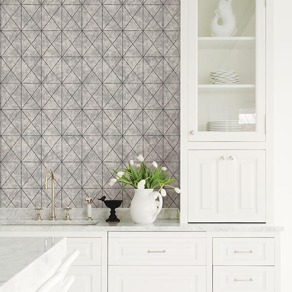 intersection-silver-geometric-wallpaper-york-wallcoverings-2697-78005 - York Wallcoverings Wallpaper