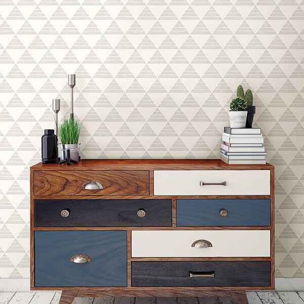Summit Light Grey Triangle Wallpaper - York Wallcoverings - 2697-78073 - York Wallcoverings Wallpaper