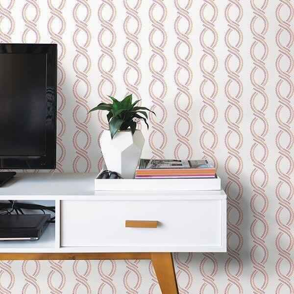 Helix Pink Stripe Wallpaper - York Wallcoverings - 2697-78063 - York Wallcoverings Wallpaper