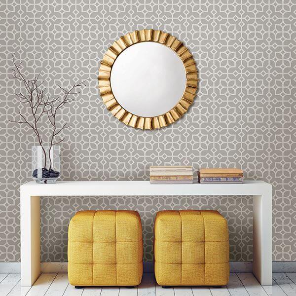 maze-light-grey-tile-wallpaper-york-wallcoverings-2697-78024 - York Wallcoverings Papel pintado