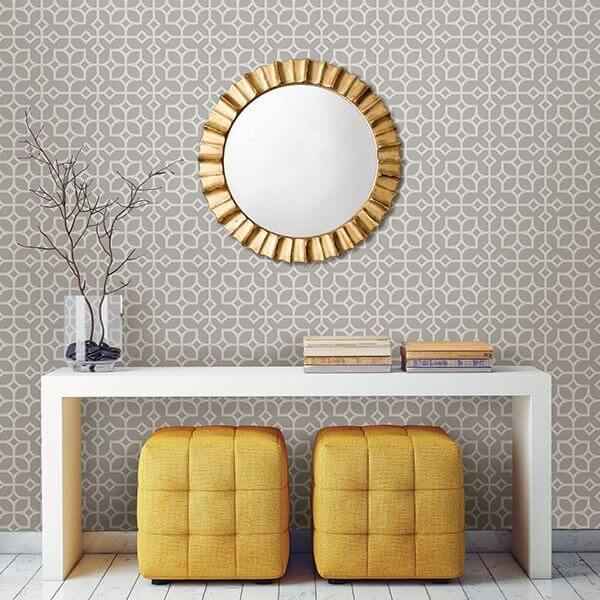 Maze Light Grey Tile Wallpaper - York Wallcoverings - 2697-78024 - York Wallcoverings Wallpaper