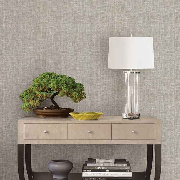 Oasis Grey Linen Wallpaper - York Wallcoverings - 2702-22755 - York Wallcoverings Wallpaper