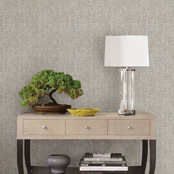 oasis-grey-linen-wallpaper-york-wallcoverings-2702-22755 - York Wallcoverings Papel pintado