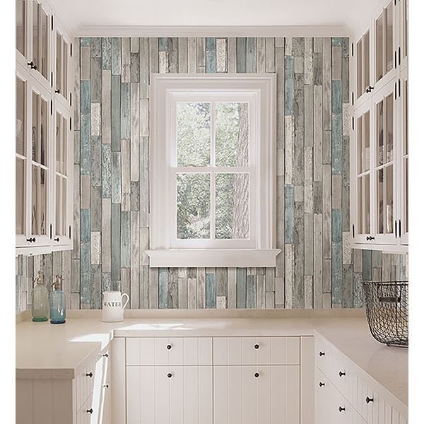 barn-board-grey-thin-plank-wallpaper-york-wallcoverings-fd23273 - York Wallcoverings Papel pintado