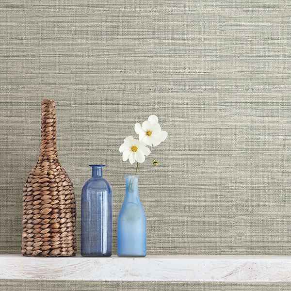 Island Grey Faux Grasscloth Wallpaper - York Wallcoverings - FD23285 - York Wallcoverings Wallpaper