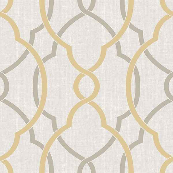 Sausalito Taupeyellow Peel and Stick Wallpaper - York Wallcoverings - NU1695