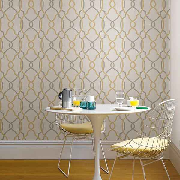 Sausalito Taupeyellow Peel and Stick Wallpaper - York Wallcoverings - NU1695 - York Wallcoverings Wallpaper