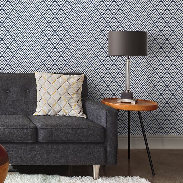 Arrowhead Deep Blue Peel and Stick Wallpaper - York Wallcoverings - NUS1701 - York Wallcoverings Wallpaper