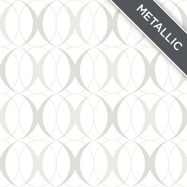Circulate Light Silver Peel and Stick Wallpaper - York Wallcoverings - NUS1704 - York Wallcoverings Wallpaper