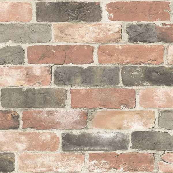 Newport Reclaimed Brick Peel and Stick Wallpaper - York Wallcoverings - NUS2064
