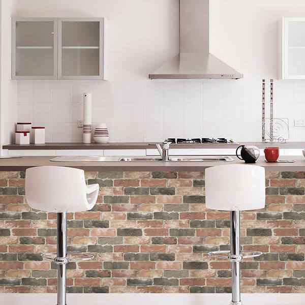Newport Reclaimed Brick Peel and Stick Wallpaper - York Wallcoverings - NUS2064 - York Wallcoverings Wallpaper