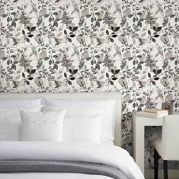 Gossamer Black Botanical Wallpaper - York Wallcoverings - 2716-23866 - York Wallcoverings Wallpaper